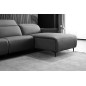 Canapé d'angle avec un relax électrique en cuir de buffle italien de luxe 6 places BOSTON gris foncé, angle droit