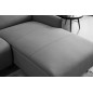 Canapé d'angle avec un relax électrique en cuir de buffle italien de luxe 6 places BOSTON gris foncé, angle droit