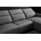 Canapé d'angle avec un relax électrique en cuir de buffle italien de luxe 6 places BOSTON gris foncé, angle droit