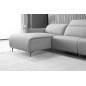 Canapé d'angle avec un relax électrique en cuir de buffle italien de luxe 6 places BOSTON gris clair, angle gauche