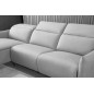 Canapé d'angle avec un relax électrique en cuir de buffle italien de luxe 6 places BOSTON gris clair, angle gauche