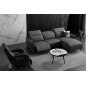 Canapé d'angle avec un relax électrique en cuir de buffle italien de luxe 6 places BOSTON noir, angle droit