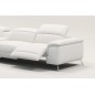Canapé d'angle en cuir italien 5 places RELAXIA, blanc, angle gauche