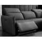 Canapé d'angle avec un relax électrique en cuir de buffle italien de luxe 6 places BOSTON noir, angle droit