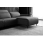 Canapé d'angle avec un relax électrique en cuir de buffle italien de luxe 6 places BOSTON noir, angle droit