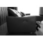 Canapé d'angle avec un relax électrique en cuir de buffle italien de luxe 6 places BOSTON noir, angle droit