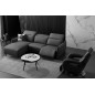 - Canapé d'angle avec un relax électrique en cuir de buffle italien de luxe 6 places BOSTON noir, angle gauche