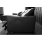 - Canapé d'angle avec un relax électrique en cuir de buffle italien de luxe 6 places BOSTON noir, angle gauche