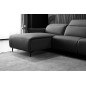 - Canapé d'angle avec un relax électrique en cuir de buffle italien de luxe 6 places BOSTON noir, angle gauche