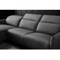 - Canapé d'angle avec un relax électrique en cuir de buffle italien de luxe 6 places BOSTON noir, angle gauche