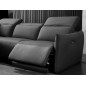 - Canapé d'angle avec un relax électrique en cuir de buffle italien de luxe 6 places BOSTON noir, angle gauche