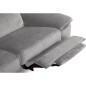 Canapé d'angle avec relax électrique tissu bouclette sensation velours, 5/6 places SINATRA, gris, angle gauche