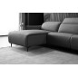 - Canapé d'angle avec un relax électrique en cuir de buffle italien de luxe 6 places BOSTON gris foncé, angle gauche