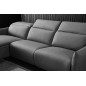 - Canapé d'angle avec un relax électrique en cuir de buffle italien de luxe 6 places BOSTON gris foncé, angle gauche