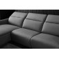 - Canapé d'angle avec un relax électrique en cuir de buffle italien de luxe 6 places BOSTON gris foncé, angle gauche