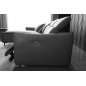 - Canapé d'angle avec un relax électrique en cuir de buffle italien de luxe 6 places BOSTON gris foncé, angle gauche