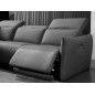 - Canapé d'angle avec un relax électrique en cuir de buffle italien de luxe 6 places BOSTON gris foncé, angle gauche