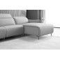 Canapé d'angle avec un relax électrique en cuir de buffle italien de luxe 6 places BOSTON gris clair, angle droit