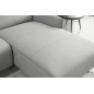 Canapé d'angle avec un relax électrique en cuir de buffle italien de luxe 6 places BOSTON gris clair, angle droit