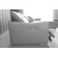 Canapé d'angle avec un relax électrique en cuir de buffle italien de luxe 6 places BOSTON gris clair, angle droit