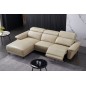 - Canapé d'angle en cuir buffle italien de luxe 6/7 places LORENZO, beige, angle gauche