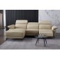 - Canapé d'angle en cuir buffle italien de luxe 6/7 places LORENZO, beige, angle gauche