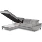 Canapé d'angle avec relax électrique tissu bouclette sensation velours, 5/6 places SINATRA, gris, angle gauche