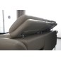 - Canapé d'angle en cuir buffle italien de luxe 6/7 places LORENZO, gris clair, angle gauche
