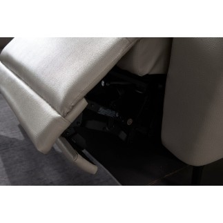 - Canapé d'angle en cuir buffle italien de luxe 6/7 places LORENZO, gris clair, angle gauche