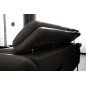Canapé d'angle en cuir buffle italien de luxe 6/7 places LORENZO, gris foncé, angle gauche
