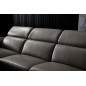 Canapé d'angle en cuir buffle italien de luxe 6/7 places LORENZO, gris foncé, angle gauche