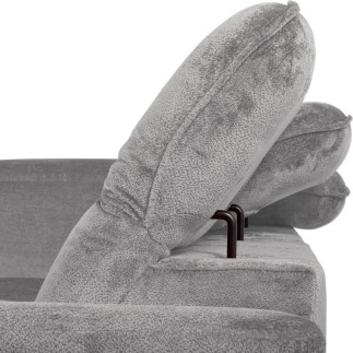 Canapé d'angle avec relax électrique tissu bouclette sensation velours