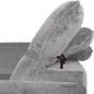 Canapé d'angle avec relax électrique tissu bouclette sensation velours, 5/6 places SINATRA, gris, angle gauche