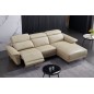 Canapé d'angle en cuir buffle italien de luxe 6/7 places LORENZO, beige, angle droit