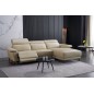 Canapé d'angle en cuir buffle italien de luxe 6/7 places LORENZO, beige, angle droit