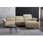 Canapé d'angle en cuir buffle italien de luxe 6/7 places LORENZO, beige, angle droit