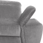 Canapé d'angle avec relax électrique tissu bouclette sensation velours, 5/6 places SINATRA, gris, angle gauche