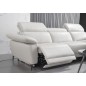 Canapé d'angle en cuir buffle italien de luxe 6/7 places LORENZO, blanc cassé, angle droit