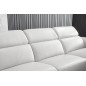 Canapé d'angle en cuir buffle italien de luxe 6/7 places LORENZO, blanc cassé, angle droit