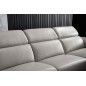Canapé d'angle en cuir buffle italien de luxe 6/7 places LORENZO, gris clair, angle droit