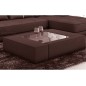 Table basse en cuir italien ZANA, chocolat