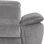 Canapé d'angle avec relax électrique tissu bouclette sensation velours, 5/6 places SINATRA, gris, angle gauche