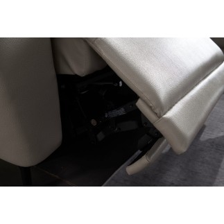 Canapé d'angle en cuir buffle italien de luxe 6/7 places LORENZO, gris clair, angle droit