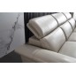 Canapé d'angle en cuir buffle italien de luxe 6/7 places LORENZO, gris clair, angle droit