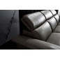 Canapé d'angle en cuir buffle italien de luxe 6/7 places LORENZO, gris foncé, angle droit