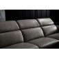 Canapé d'angle en cuir buffle italien de luxe 6/7 places LORENZO, gris foncé, angle droit