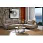 Canapé d'angle en cuir de buffle italien de luxe 5/6 places MASSIMO, beige, angle droit