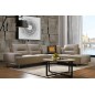Canapé d'angle en cuir de buffle italien de luxe 5/6 places MASSIMO, beige, angle droit