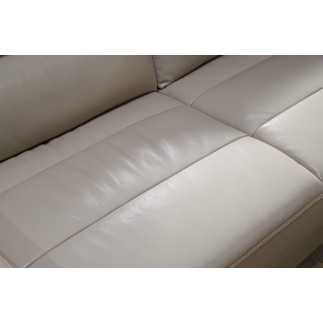 Canapé d'angle en cuir de buffle italien de luxe 5/6 places MASSIMO, beige, angle droit