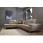 Canapé d'angle en cuir de buffle italien de luxe 5/6 places - MASSIMO, beige, angle gauche
